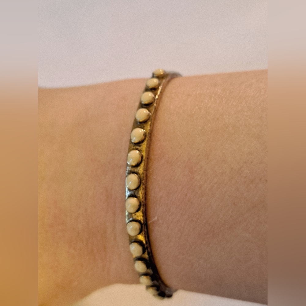 J. Crew Gold Bracelet with Cream Accents